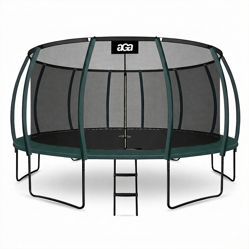 Aga SPORT EXCLUSIVE Trampoline 500 cm Dark Green + Safety Net + Ladder
