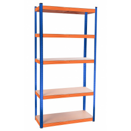 Aga Metal Shelf 180x90x40 cm 5 Shelves Blue/Orange