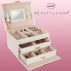 Jewellery box with key mirror beige ISO 6347