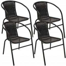 4 x Garden Chairs BISTRO - black
