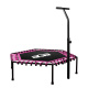 Aga FITNESS Trampoline 130 cm Pink + handle