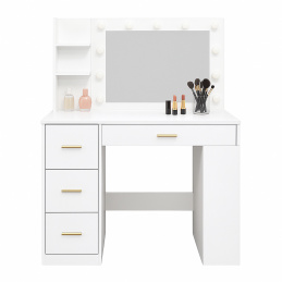Aga Dressing Table with Mirror and Lighting Matte White