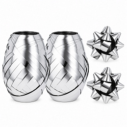 Aga 2x Ribbon 0.5 cm x 20 m + 6x Decorative Star Silver