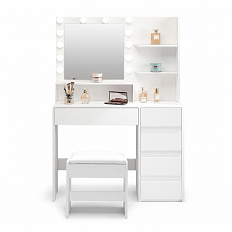 Aga Dressing Table with Mirror and Lighting + Stool MRDT16