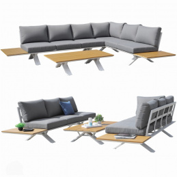 Modular garden furniture set - corner sofa with table