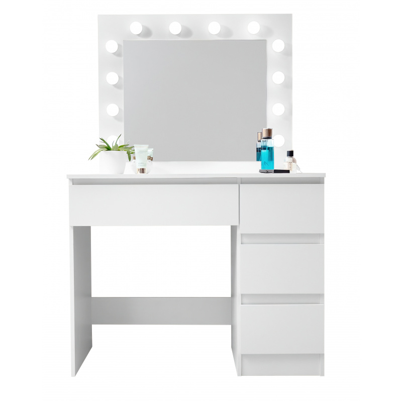 Aga Dressing Table with Mirror and Lighting Matte White