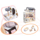Aga MDF Dollhouse with furniture 78cm LED Black