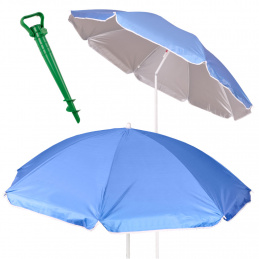 Beach umbrella adjustable breakable UV foldable 150cm blue
