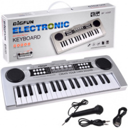 Organ mini KEYBOARD 37-keys + microphone SILVER IN0183 universal