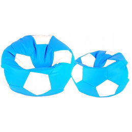 Aga Sofa bag BALL XXXL White - Light Blue + footrest