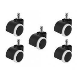 Office chair wheels - 5 pcs - white