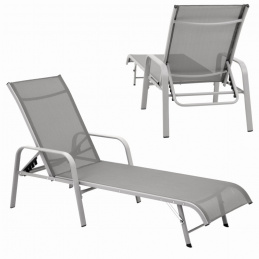 Garden lounger with 5 adjustable backrest positions