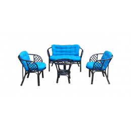 LEX Rattan set BAHAMA Black Blue