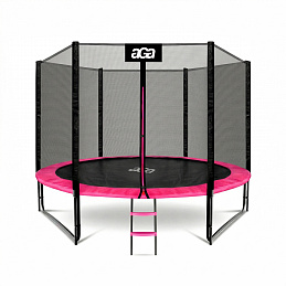 Aga SPORT PRO Trampoline 305 cm Pink + Safety Net + Ladder