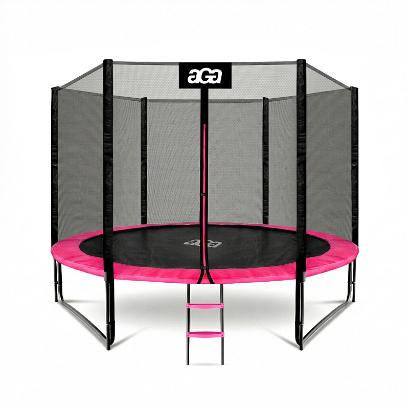 Aga SPORT PRO Trampoline 305 cm Pink + Safety Net + Ladder
