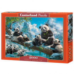 Puzzle 2000-piece C-201013-2 Pandas Winter Fun universal