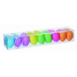 Brocade polystyrene eggs 18 pcs. colorful