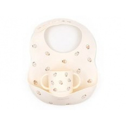 Silicone Bib with Pocket + Silicone Cup Fish 6m+ BAMBOOM Universal