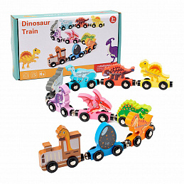 Wooden Magnetic Train Dinosaurs