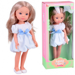 Lovely Girl Doll blonde with long hair in a white dress 33cm ZA5850 universal