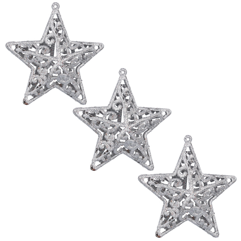 Aga Christmas Ornament Set 3 pcs Star Silver