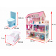 Aga MDF Dollhouse with furniture 70 cm Pink LED