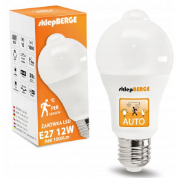 LED Bulb E27 - 12W - NW - with Motion and Dusk Sensor
