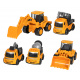 Set of five construction vehicles