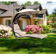 Aga Garden Hanging Lounger with Canopy Beige