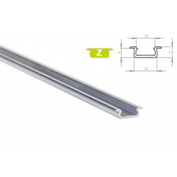 Aluminum profile for LED strips Z recessed 1m