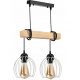 Hanging Ceiling Light LED Wooden Beam 2xE27 Wire Spherical Chandelier