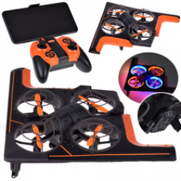 Remotely controlled drone Quadcopter flying device on application RC0702 universal