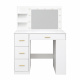 Aga Dressing Table with Mirror and Lighting Matte White