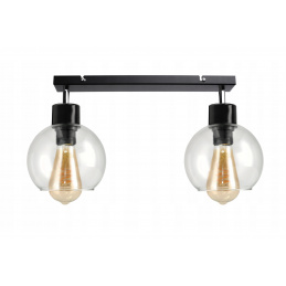 Adjustable Ceiling Light LED 2xE27 Transparent Globe