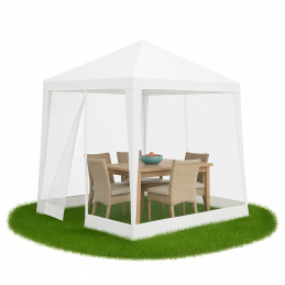 Aga Garden Pavilion with Mosquito Net 2.4x3 m White
