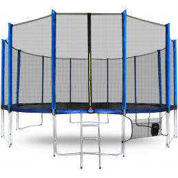 Aga SPORT PRO Trampoline 460 cm Blue + Safety Net + Ladder + Shoe Pocket