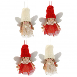 Aga Christmas Ornament Set 4 pcs Angels with Hats