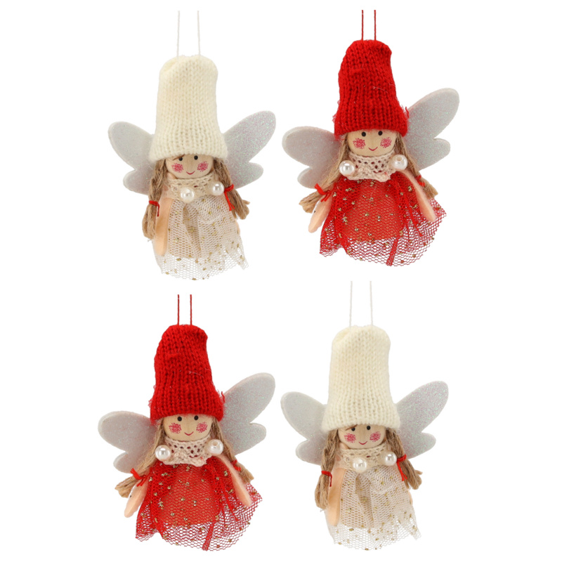 Aga Christmas Ornament Set 4 pcs Angels with Hats