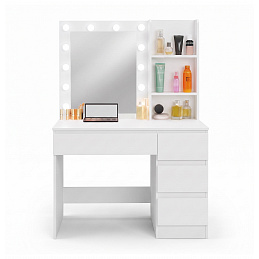 Aga Dressing Table with Mirror and Lighting Matte White