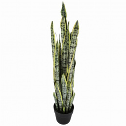 Artificial green Sansevieria plant in a pot - 85 cm