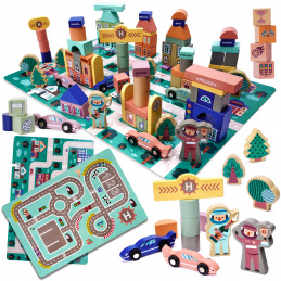 Aga Educational Wooden Cubes Race Track 160 pieces