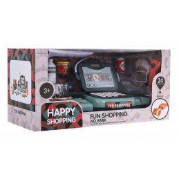 Interactive cash register for children 3+ Fun in the store + scanner + calculator + microphone + scale + basket + 24 accessories.