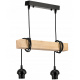 Hanging ceiling light LED wooden beam 2xE27 Chandelier Wire ball
