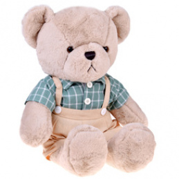 Plush BEAR - beige Franek 58cm in green VINTAGE shirt ZA5923 B universal