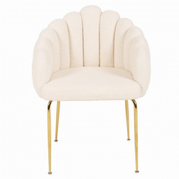 Upholstered chair FOGIA bouclé elegance - white