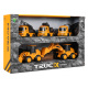 Set of five construction vehicles