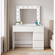 Aga Dressing table with mirror, lighting and el.drawer Matte White
