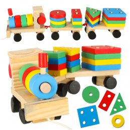 Aga Folding Wooden Train + Wagons