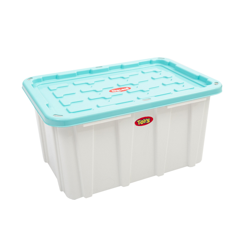 Doloni Storage Box with Lid 75x51x37 White/Turquoise