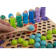 Wooden jigsaw with fish, numbers, circles ISO 17252